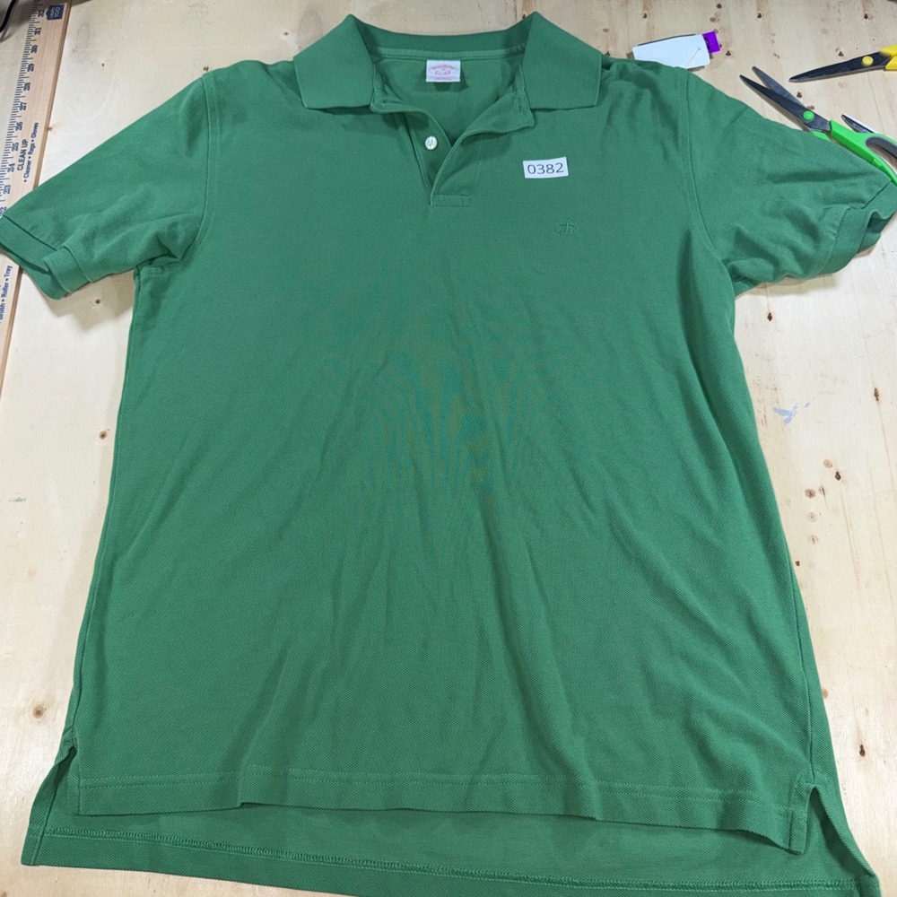 Brooks Brothers Mens Green Short Sleeve Cotton Pique Polo Shirt Size Medium